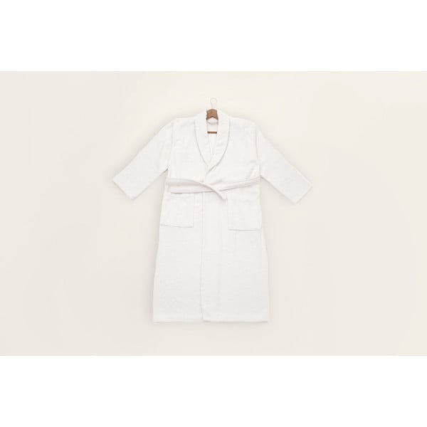 Biely bavlnený župan veľkosť L/XL - Foutastic-image-1