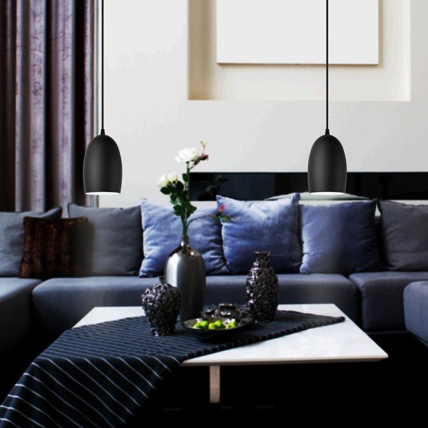 Čierne matné stropné svietidlo s čiernym káblom Sotto Luce Ume-image-1