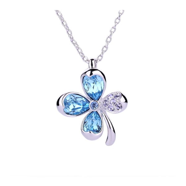 Náhrdelník s modrými krištáľmi Swarovski Elements Crystals Clover