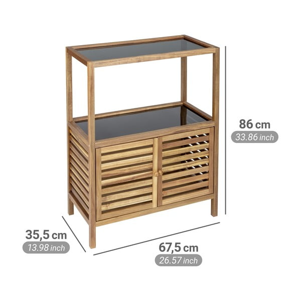 Čierna/v prírodnej farbe nízka kúpeľňová skrinka z masívu akácie 67,5x86 cm Fondi – Wenko-image-2