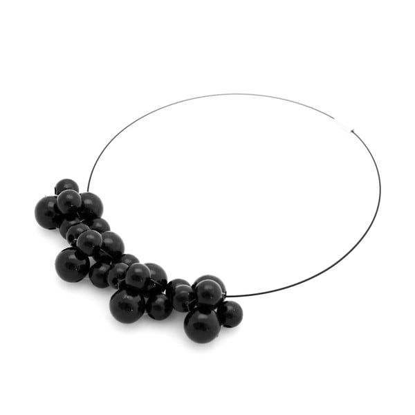 Čierny drevený náhrdelník Ko–ra–le Bubbles