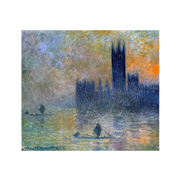 Obraz Claude Monet - The Houses of Parliament, 50x45 cm