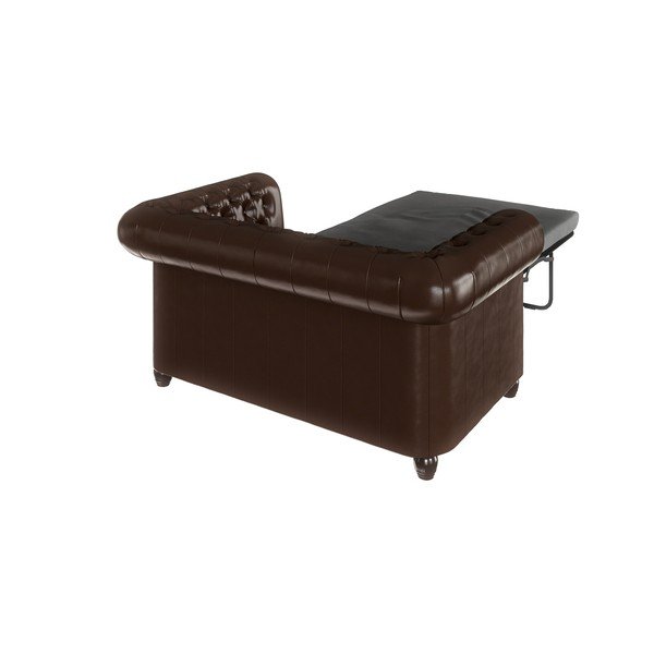 Tmavohnedá rozkladacia pohovka z imitácie kože 148 cm York - Ropez-image-4