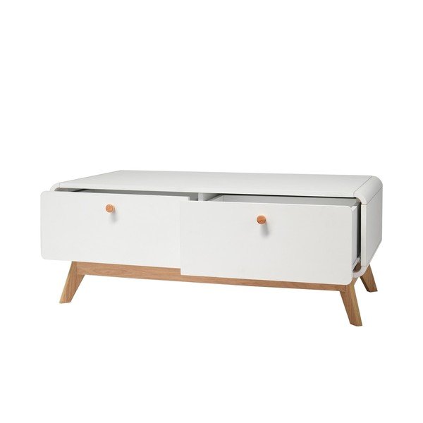 Biely TV stolík 100x40 cm Cassie - Støraa-image-3