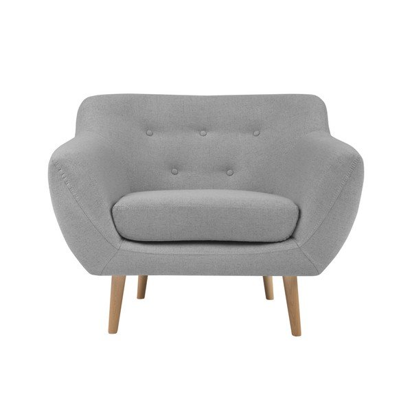 Svetlosivé kreslo so svetlými nohami Mazzini Sofas Sicile