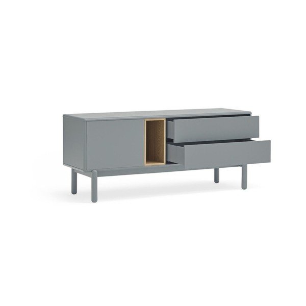Modrý/sivý TV stolík 140x56 cm Corvo – Teulat-image-2