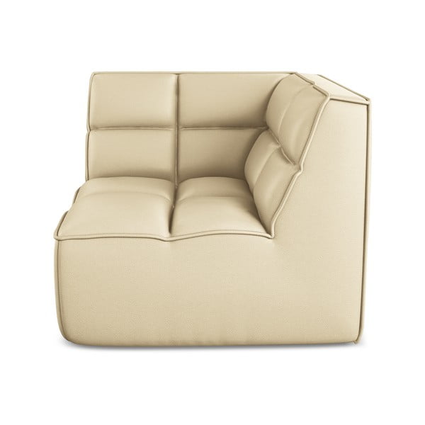 Krémovobiely modul pohovky z imitácie kože Kalai – Makamii