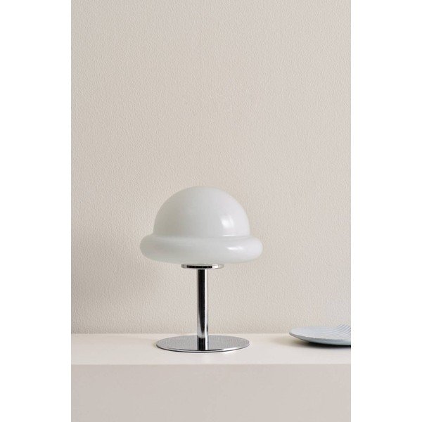 Biela/v lesklej striebornej farbe stolová lampa z opálového skla (výška  26 cm) Bubba – Jotex-image-2