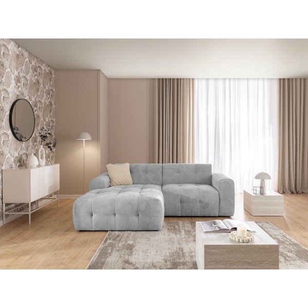 Svetlosivá rohová pohovka (ľavý roh/s leňoškou) Melva – Ropez-image-2
