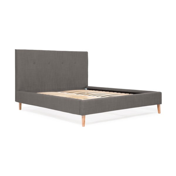 Sivá posteľ Vivonita Kent Linen, 200 × 140 cm-image-1