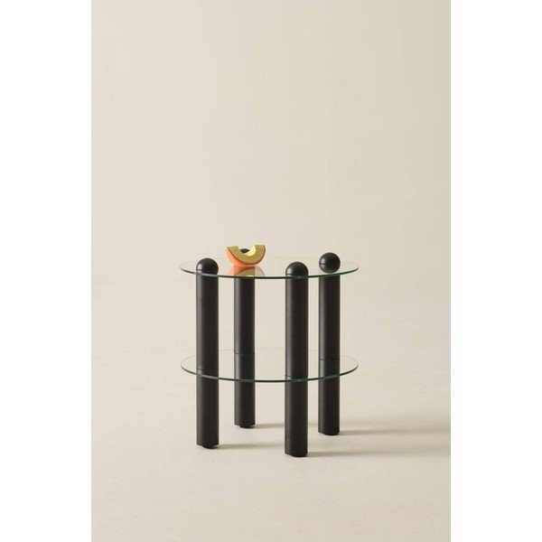 Sklenený okrúhly odkladací stolík ø 48 cm Egan – Jotex-image-1