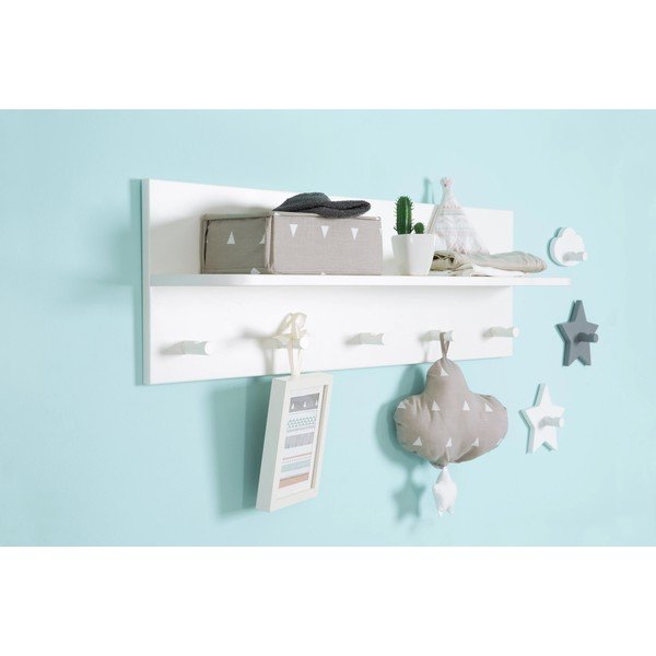 Biely nástenný detský vešiak Dreamworld 3 – Roba-image-2