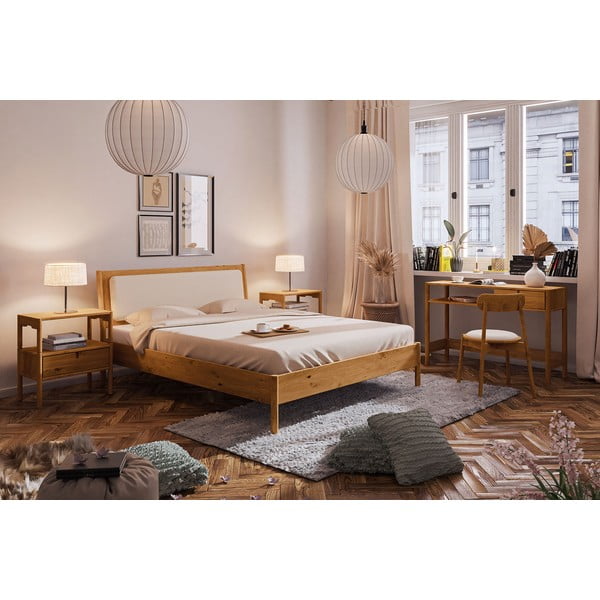 Jednolôžková posteľ z dubového dreva 90x200 cm v prírodnej farbe Pola - The Beds-image-4