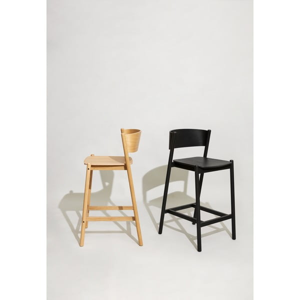 Barová stolička v dekore duba v prírodnej farbe (výška sedadla 75 cm) Oblique – Hübsch-image-1