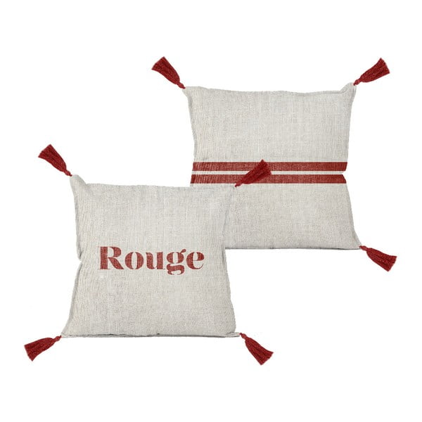 Vankúš Linen Borlas Rouge, 45 × 45 cm