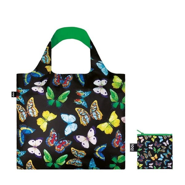 Skladacia nákupná taška s kapsičkou LOQI Butterflies