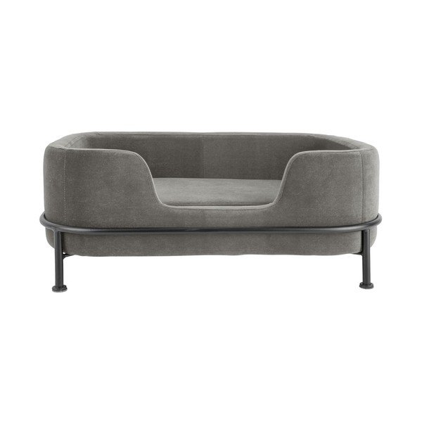Sivý zamatový pelech pre domácich miláčikov 42x63 cm Puffed – Leitmotiv