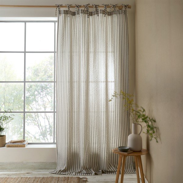 Sivý záves 140x229 cm Zanzibar Woven Stripe – Pineapple Elephant-image-1