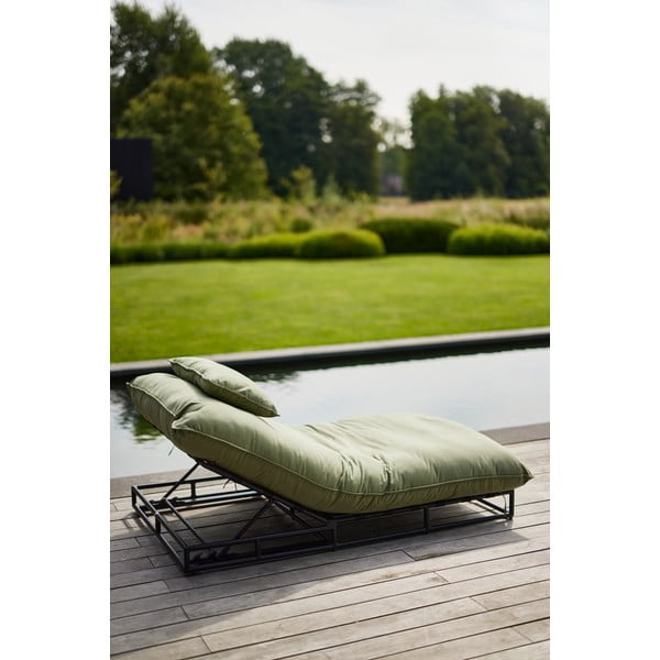 Zelené kovovo-polstrované záhradné ležadlo Emma – Hartman-image-1