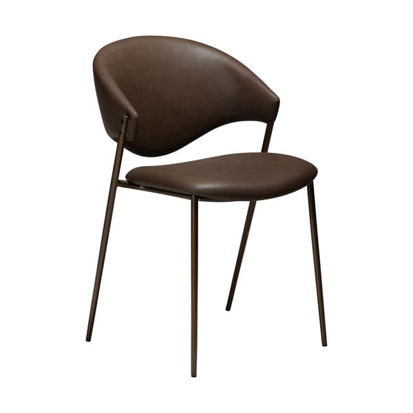 Tmavohnedá jedálenská stolička z imitácie kože Zone – DAN-FORM Denmark