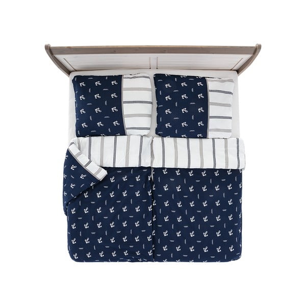 Tmavomodré krepové obliečky na jednolôžko 140x200 cm Exclusive – B.E.S.-image-2