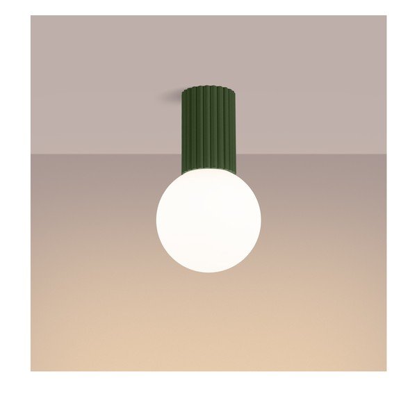 Zelené stropné svietidlo so skleneným tienidlom ø 12 cm Orbital – Sollux-image-1