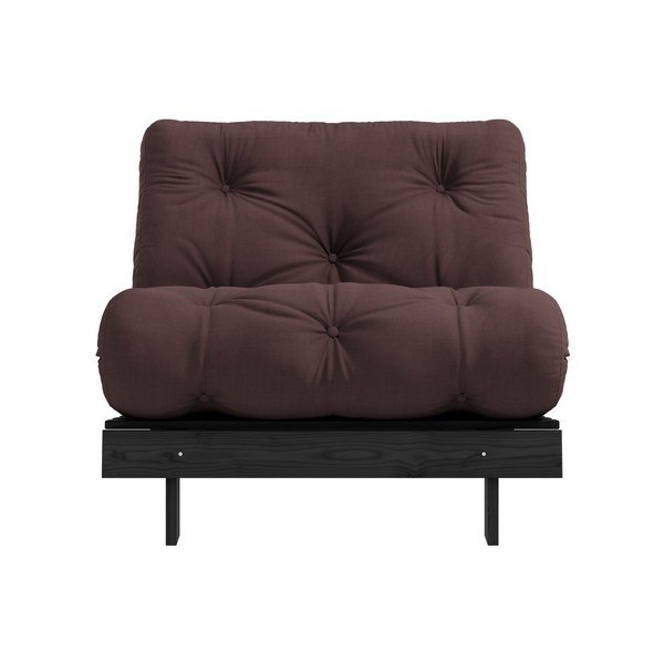 Rozkladacie kreslo s tmavohnedým poťahom Karup Design Roots Black/Brown-image-1