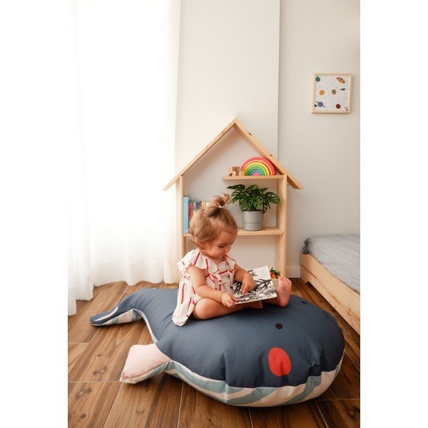 Sivý detský sedací vak Whale – The Wild Hug-image-1