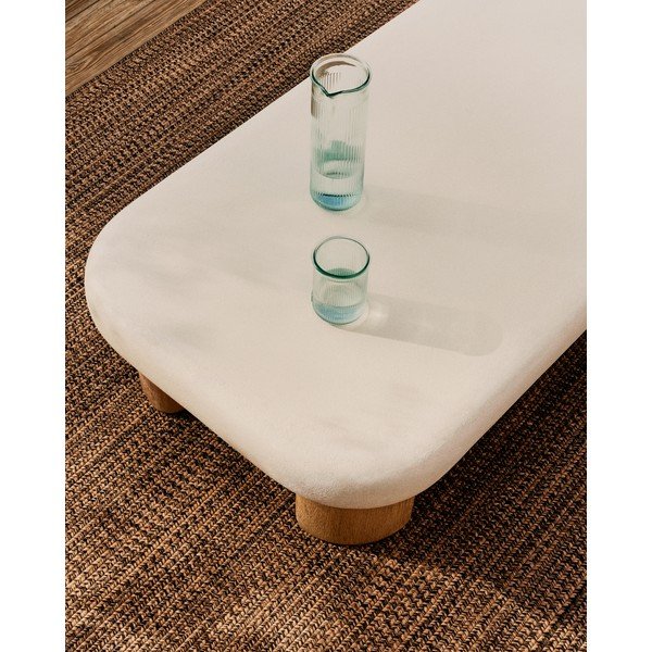Záhradný konferenčný stolík s betónovou doskou 70x140 cm Labra – Kave Home-image-3