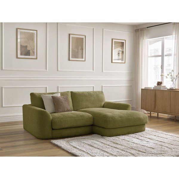 Kaki ženilková rohová pohovka (pravý roh/s leňoškou) Leonore – Bobochic Paris-image-3