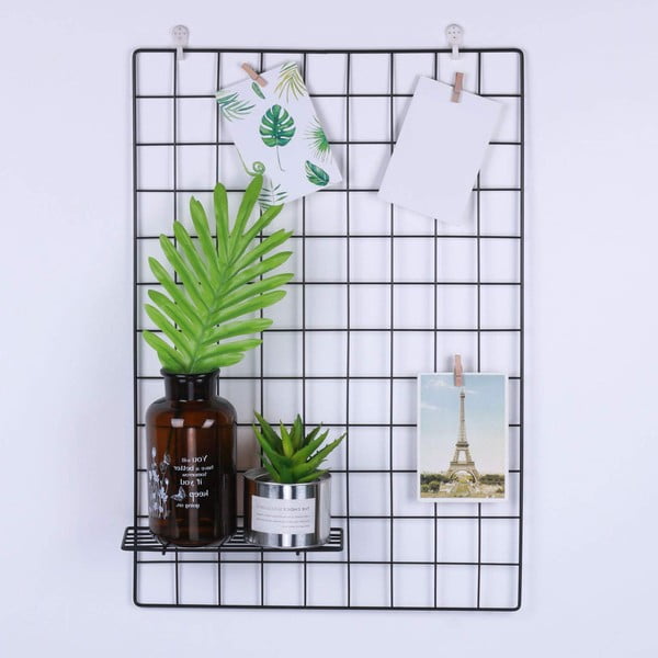 Čierna prídavná polička k nástenke Reminder, dĺžka 24 cm-image-4