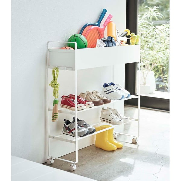 Biely kovový detský stojan na topánky 74,5x74,5x22 cm Tower – YAMAZAKI-image-4