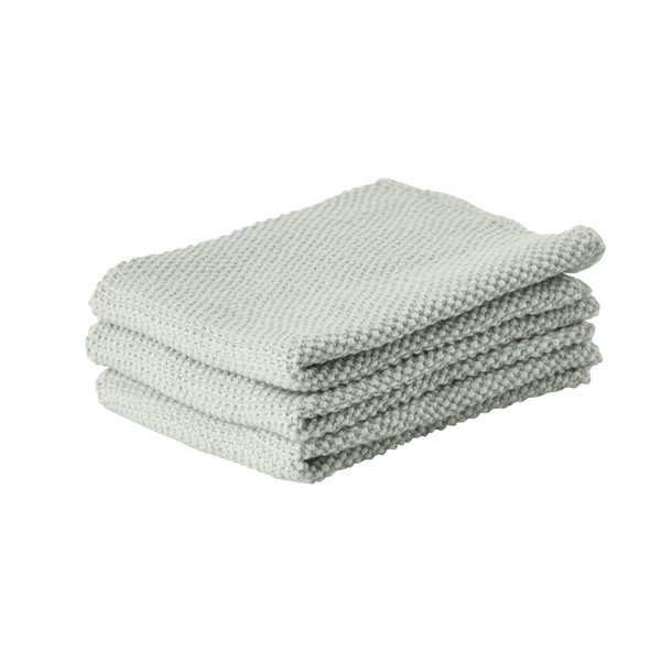 Súprava 3 svetlozelených bavlnených kuchynských utierok Zone Prado, 27 x 27 cm