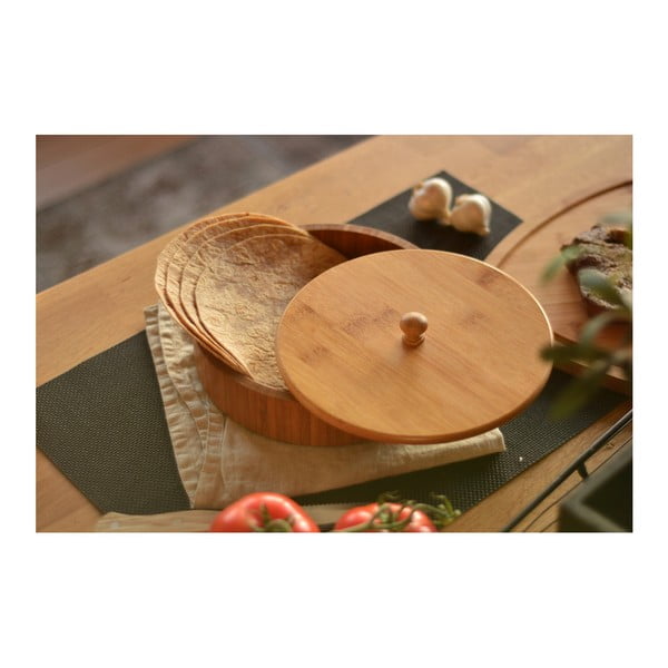 Bambusová úložná dóza na tortilly Bambum Pekit, 20 × 20 cm-image-2