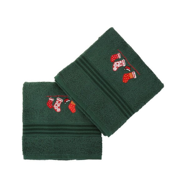 Sada 2 uterákov Corap Green Socks, 50x90 cm