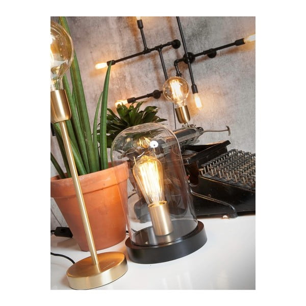 Čierna stolová lampa so skleneným tienidlom (výška 30 cm) Seattle – it's about RoMi-image-2