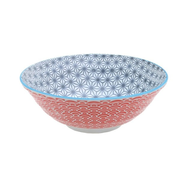 Červeno-sivá porcelánová misa Tokyo Design Studio Star, ⌀ 21 cm