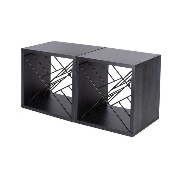 Čierny regál na víno počet fliaš 12 – Compactor-image-2