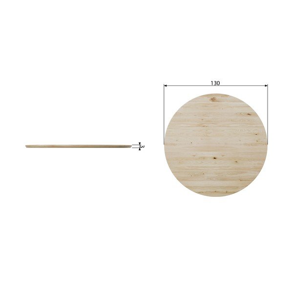Doska k jedálenskému stolu z dubového dreva vtwonen Panel, ⌀ 130 cm-image-2