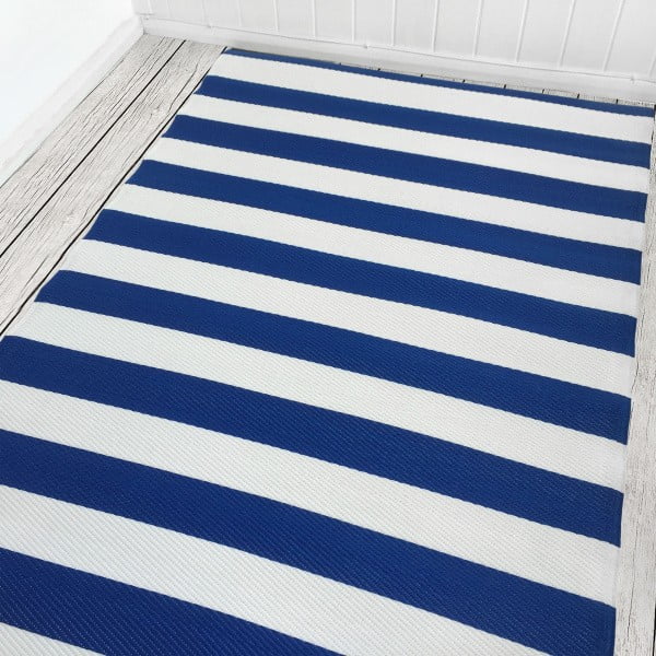 Modro-biely obojstranný vonkajší koberec Green Decore Classic, 120 × 180 cm-image-1