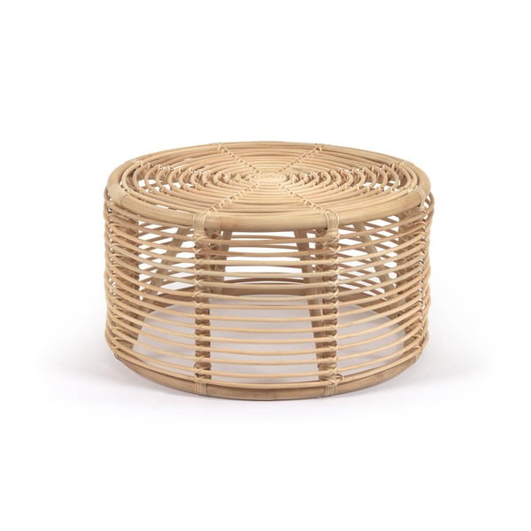 Ratanový okrúhly konferenčný stolík v prírodnej farbe ø 66 cm Kohana – Kave Home