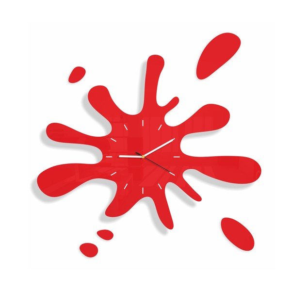 Hodiny z plexiskla Splash Red