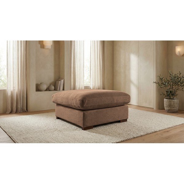 Svetlohnedý menčestrový taburet Comfy – Scandic-image-1