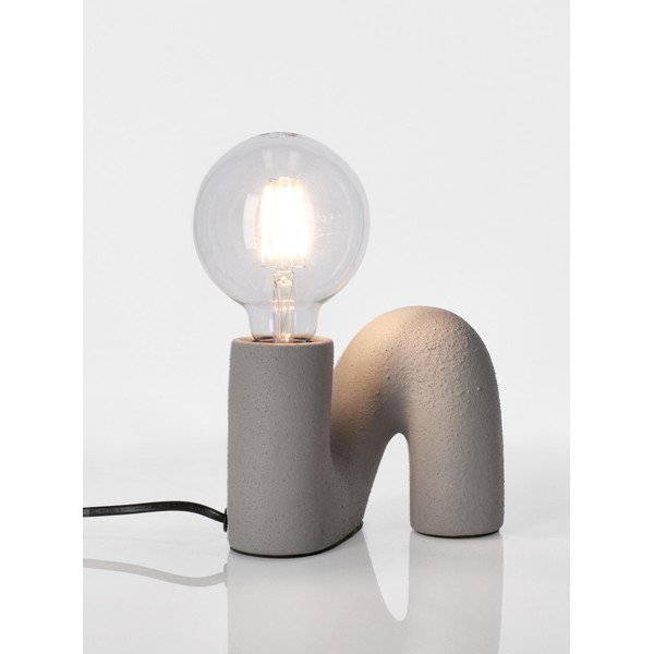 Sivá keramická stolová lampa so skleneným tienidlom (výška  12,5 cm) Jael – Yes Everyday-image-1