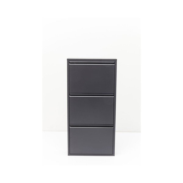 Antracitovočierna kovová skrinka na topánky Kare Design Caruso-image-1