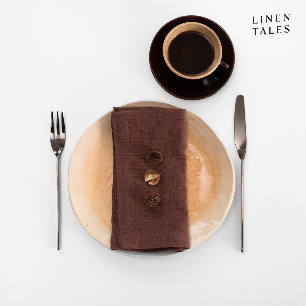 E-shop Ľanové obrúsky v súprave 2 ks 40x40 cm Chocolate – Linen Tales