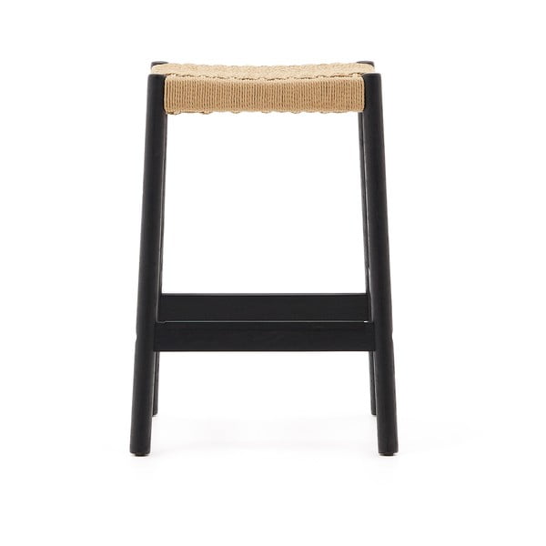 Čierne/v prírodnej farbe barové stoličky v súprave 2 ks z dubového dreva (výška sedadla 66 cm) Yalia – Kave Home-image-2