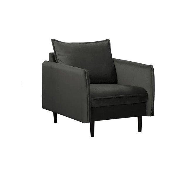 Tmavosivé zamatové kreslo Juli – Ropez