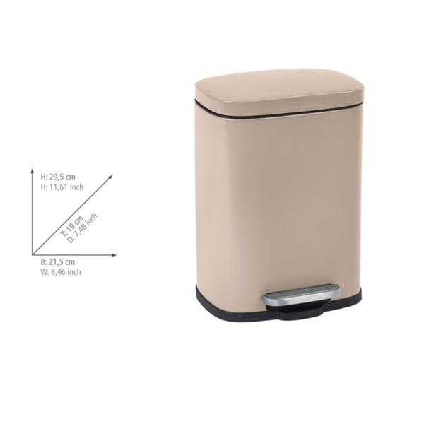 Pedálový oceľový odpadkový kôš 5 l Leno - Wenko-image-1