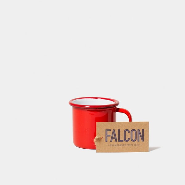 Červená smaltovaná šálka na espresso Falcon Enamelware, 160 ml